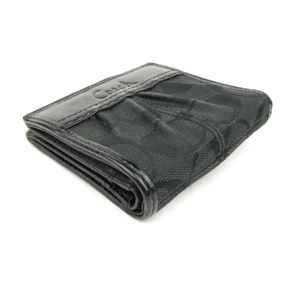 Coach Signature Black Small Bifold Wallet